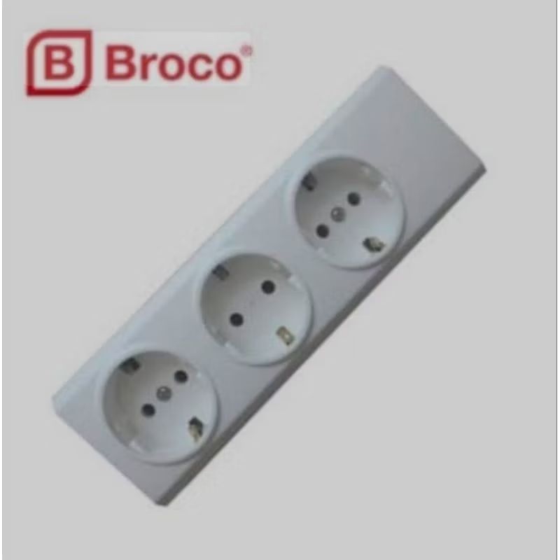 Stop Kontak Arde BROCO 3 Lubang Series 15330 NCP || Terminal Colokan Listrik 3 Lubang || Original BR