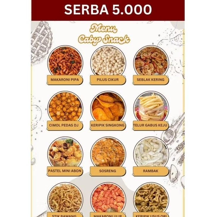 

Caby Snacks Aneka Snack 5ribuan ada 24 varian Bisa Cod Harga Termurah