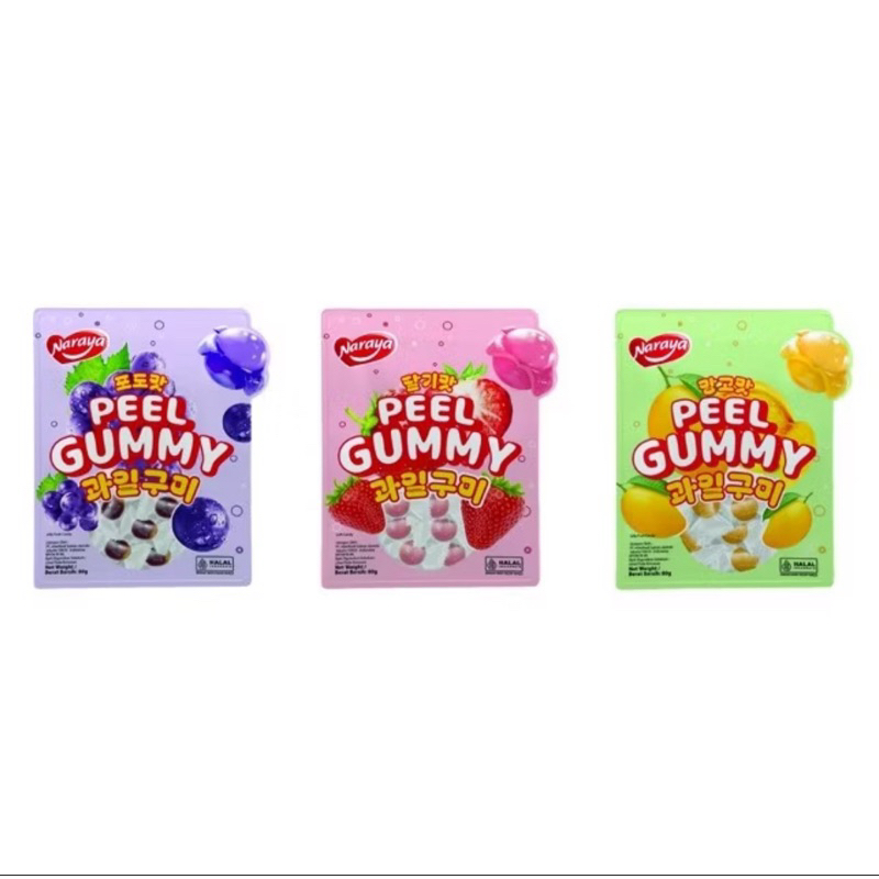 

Naraya Peel Gummy Jelly Fruit Candy - Netto 80 Gr