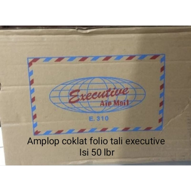 

IK6 amplop coklat tali airmail executive ukuran folio 1box 50pcs untuk melamar kerja / mengirim