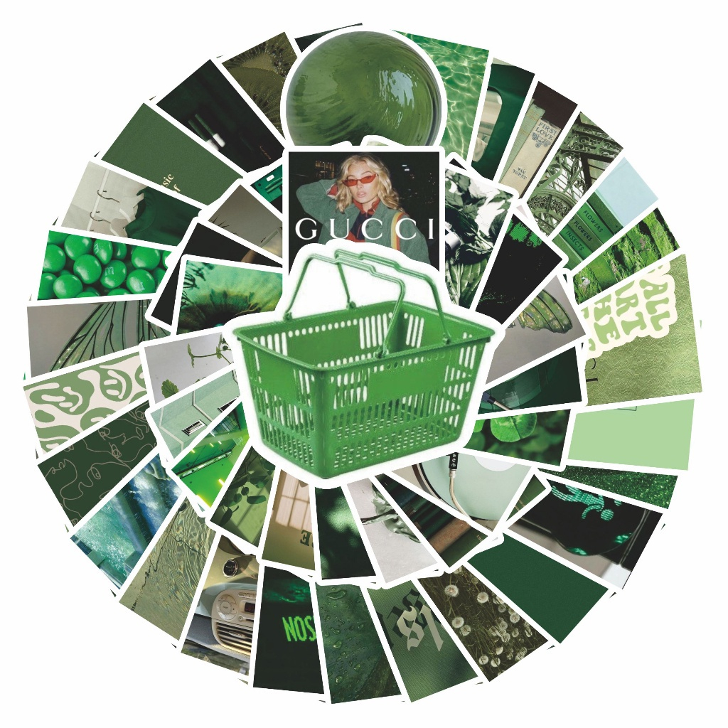 

COD100 Pcs Green Tone Color Aesthetic INS Style Colorfull Keren Anti Air Untuk Dekorasi Notebook Sepeda Skateboard Handphone DIY
