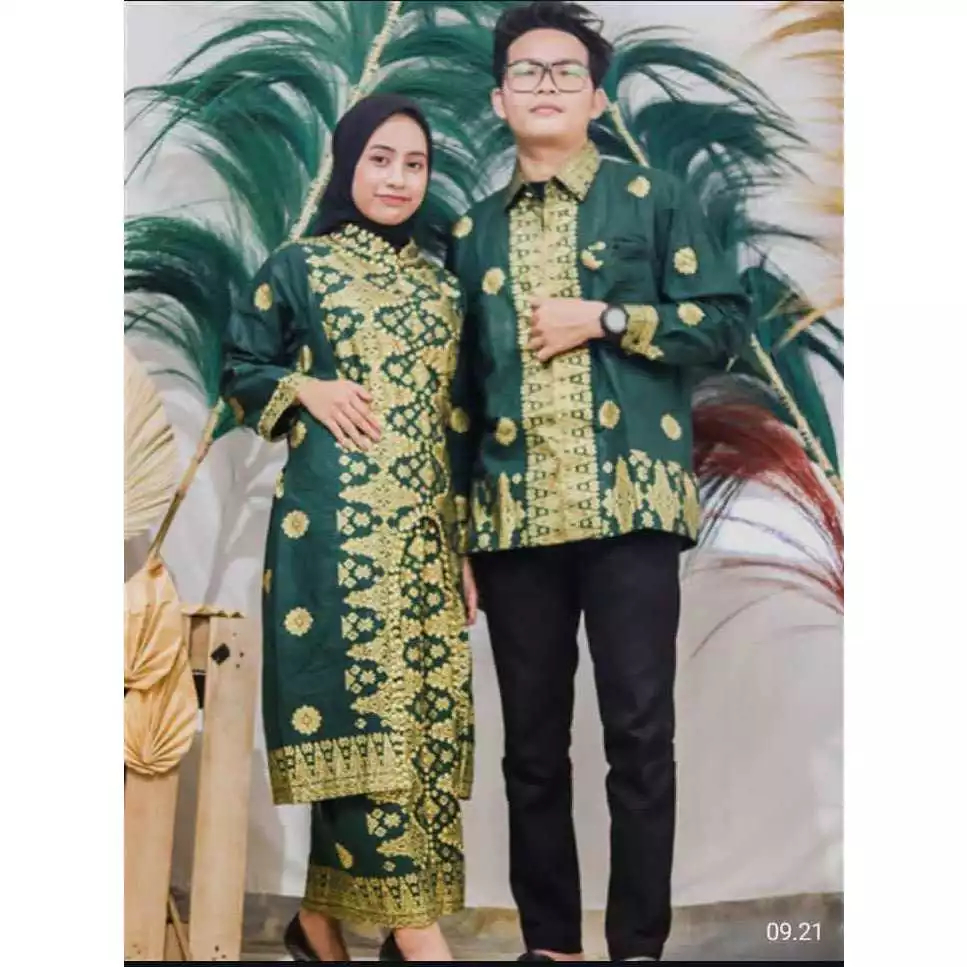 Baju Songket Palembang Couple Anak Yoko Songket | Set Rok Batik Cantik Manis Putih TERLARIS