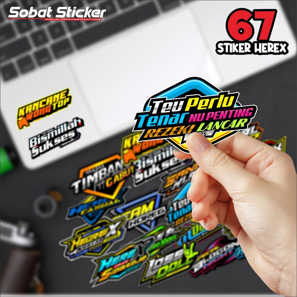 Stiker Pack Herex CB 67 Pcs Glossy / Hologram Sudah Terpotong