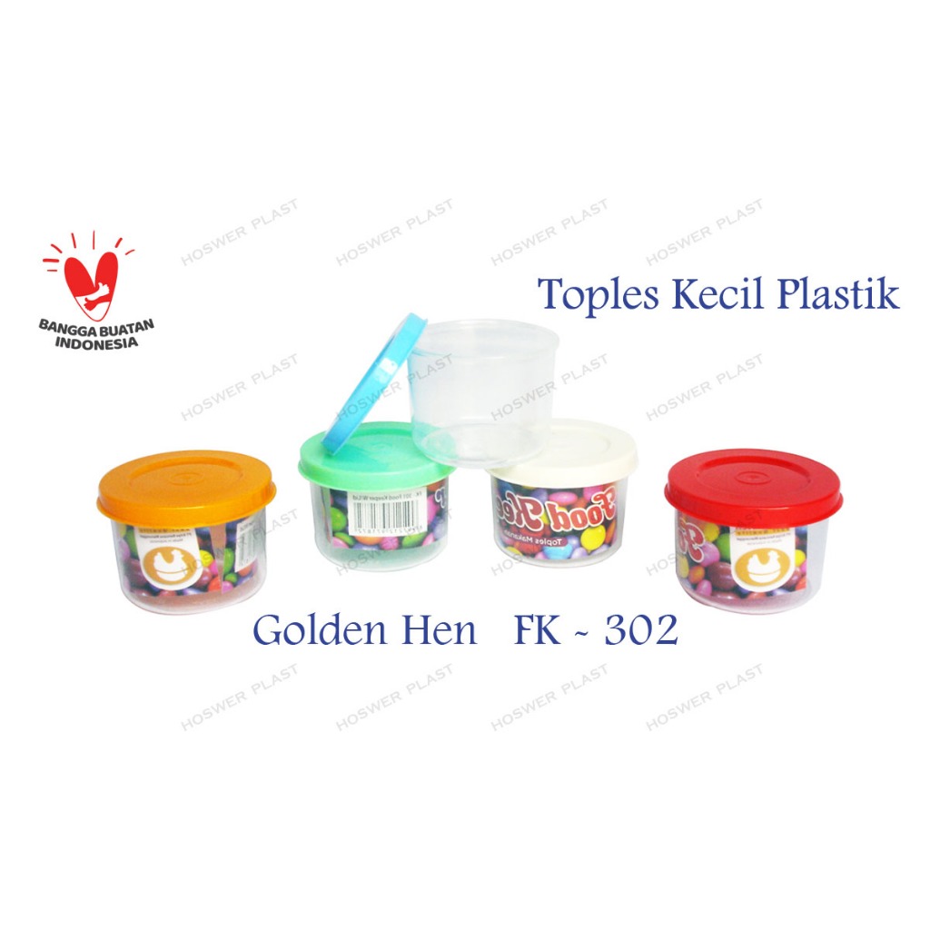 6 set Golden Hen Toples Kecil Plastik / Toples Obat / Tempat Bumbu / Food Keeper FK - 302
