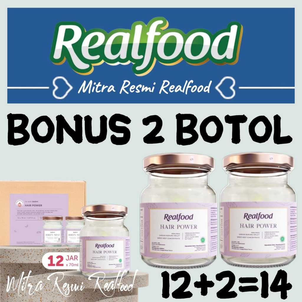 

Realfood Hair Power 12 Bonus 2 Botol ( Minuman Sarang Burung Walet ) MRR