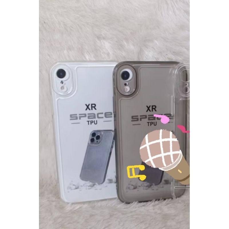 IPHONE XR case hitam bening SoftCase Clear Hitam Silikon Soft Case TPU Kristal Bening Tahan Banting