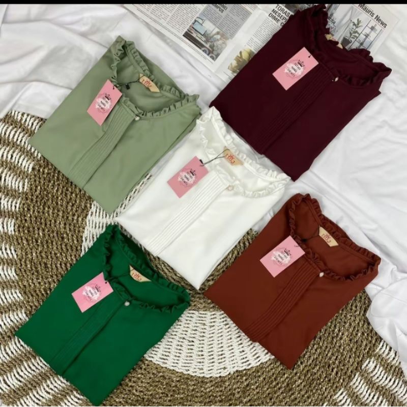 Imj Shakilla Lilac Blouse Premium Baju Atasan Wanita Lengan Panjang Allsize Fit to XXL