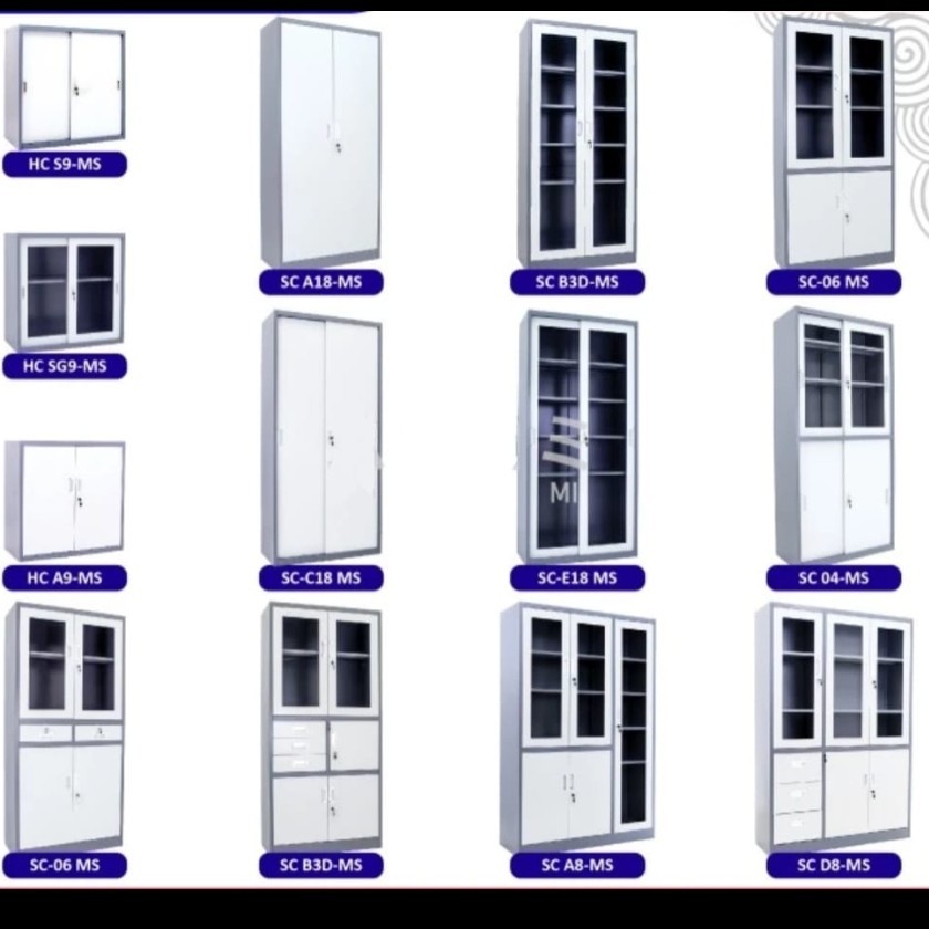 Lemari Arsip IMPORTA Filling Cabinet Kantor Rumah Swing Sliding Door metal besi Steel Kabinet pintu 
