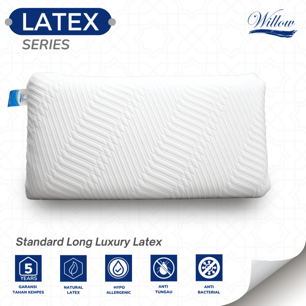 Bantal Latex Panjang / Willow Pillow Standard Long Luxury Latex