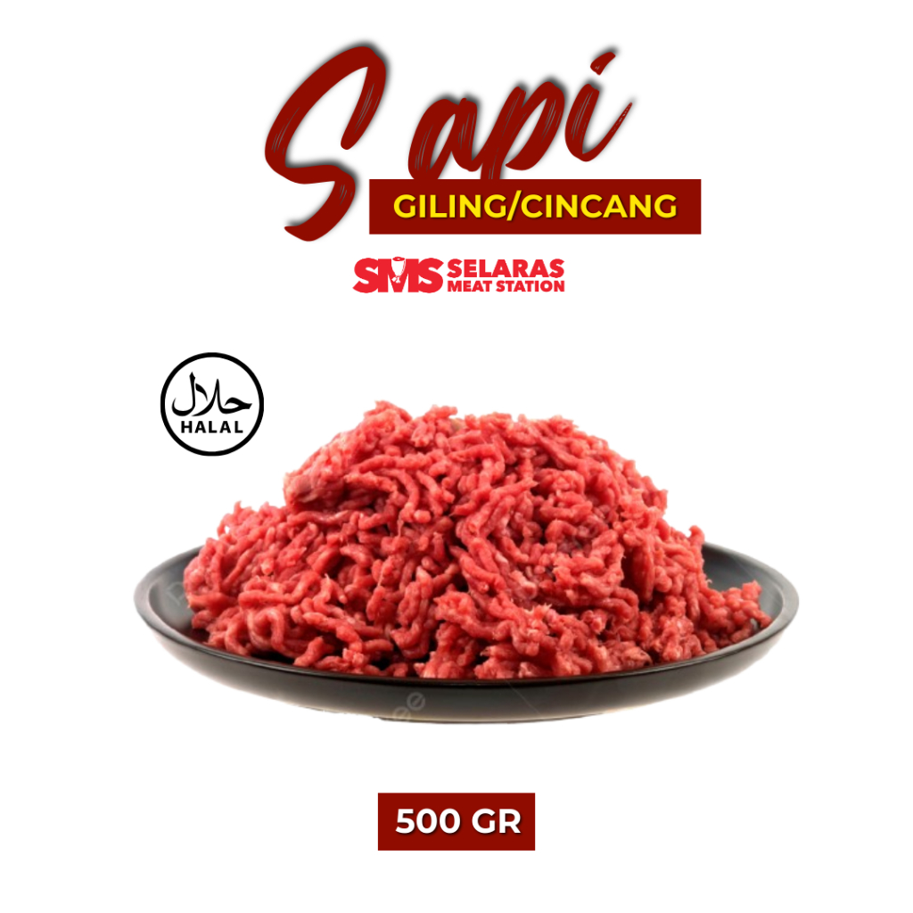 

Daging Sapi Giling/Cincang/Minced Ground Beef Less Fat 500 gr -1 Kg Frozen Tangerang