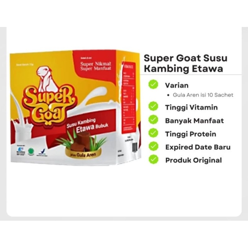 

Super Goat Susu Kambing Etawa Bubuk Plus Gula Aren