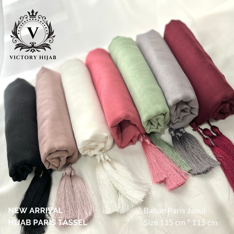 Victory ~ Hijab Segi Empat Paris Tasel Premium || Paris Jadul Tasel