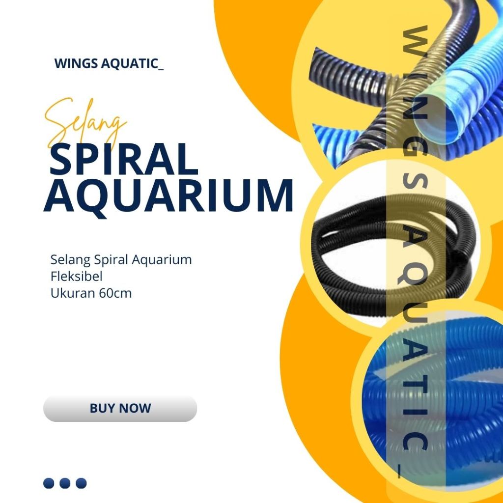 Selang Flexible Selang Spiral Pompa Aquarium Hitam biru pompa box Filter Top Filter filter talang