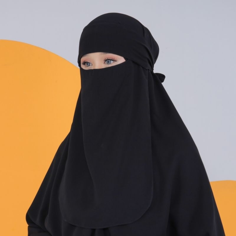 khimar jetblack premium niqob cadar bandana khimar jumbo khimar syar'i jetblack