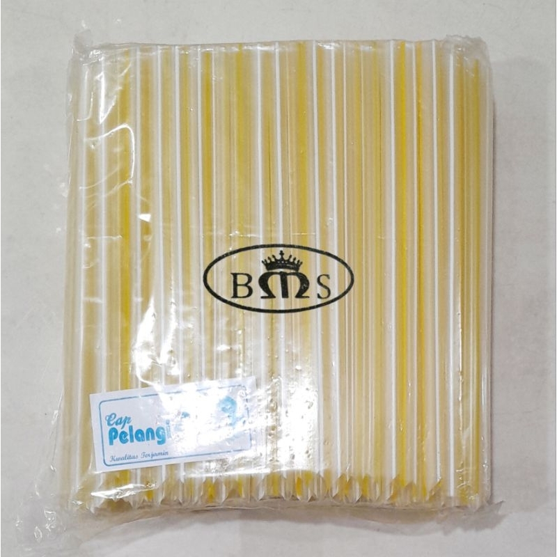 CAP PELANGI Sedotan Plastik Besar Ujung Lancip / Sedotan Boba / Sedotan Jus