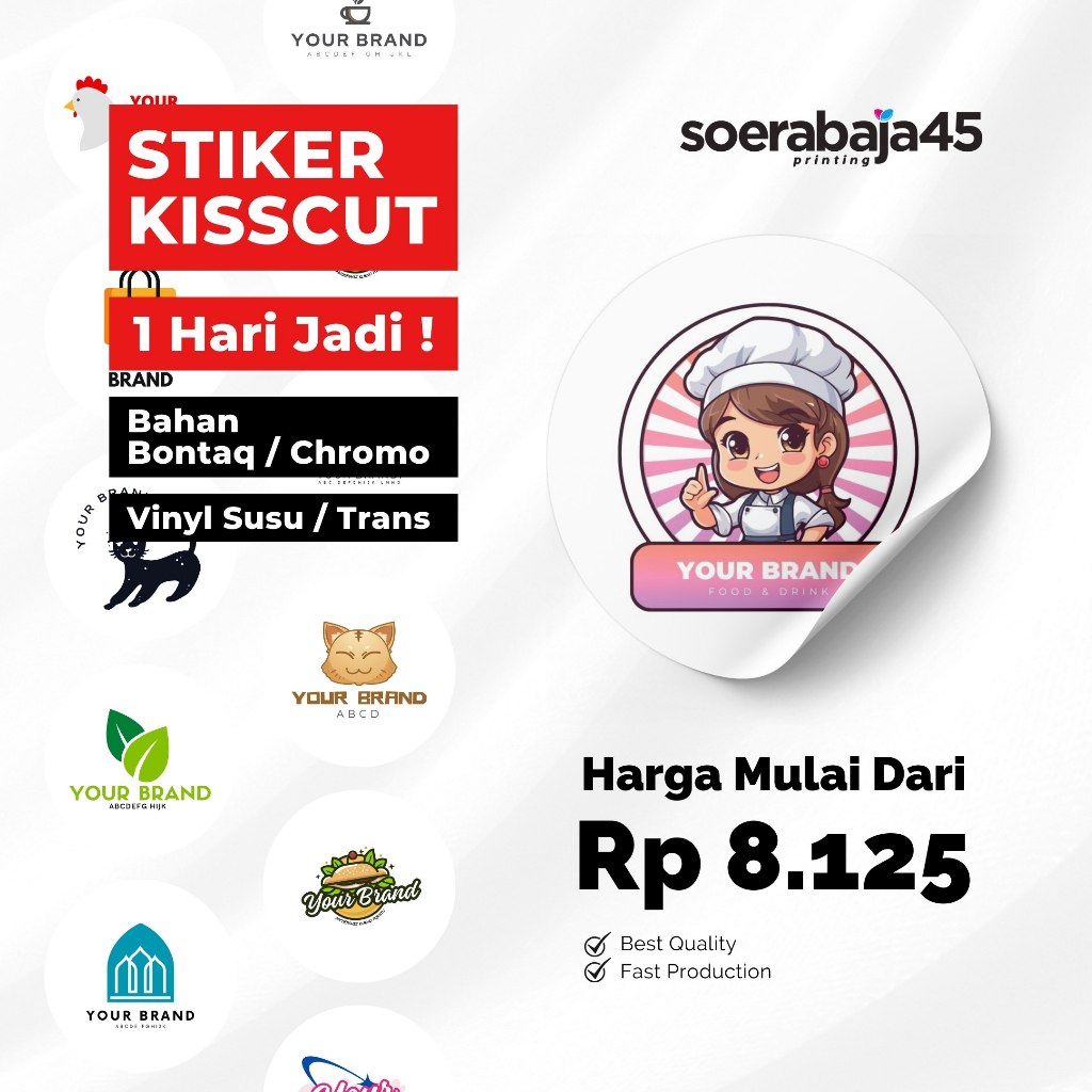 

Cetak Stiker Chromo / Bontaq / Vinyl A3+ Kiss Cut - Label Makanan & Minuman Anti Air