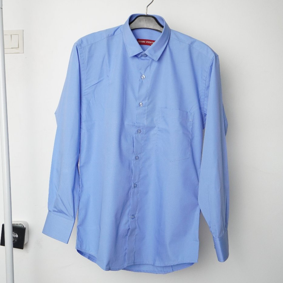 Gianni Visentin Kemeja Lengan Panjang Slim Fit - Biru Muda