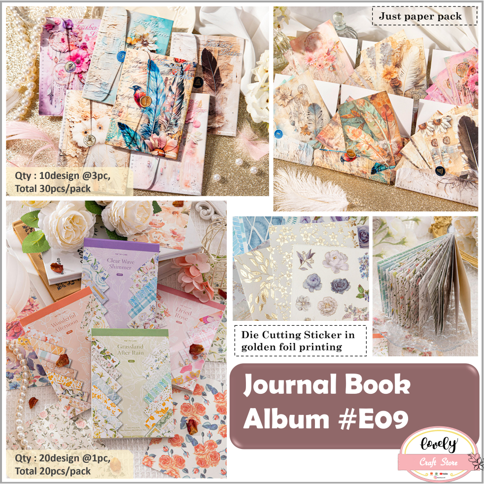 

LovelyCraftStore | E09 20pcs/pack or 30pcs/pack Sticker Paper Pack Deco Pack Journalling Kit DIY Bujo Art Deco Pack Sticker Scrapbooking Diary Kit