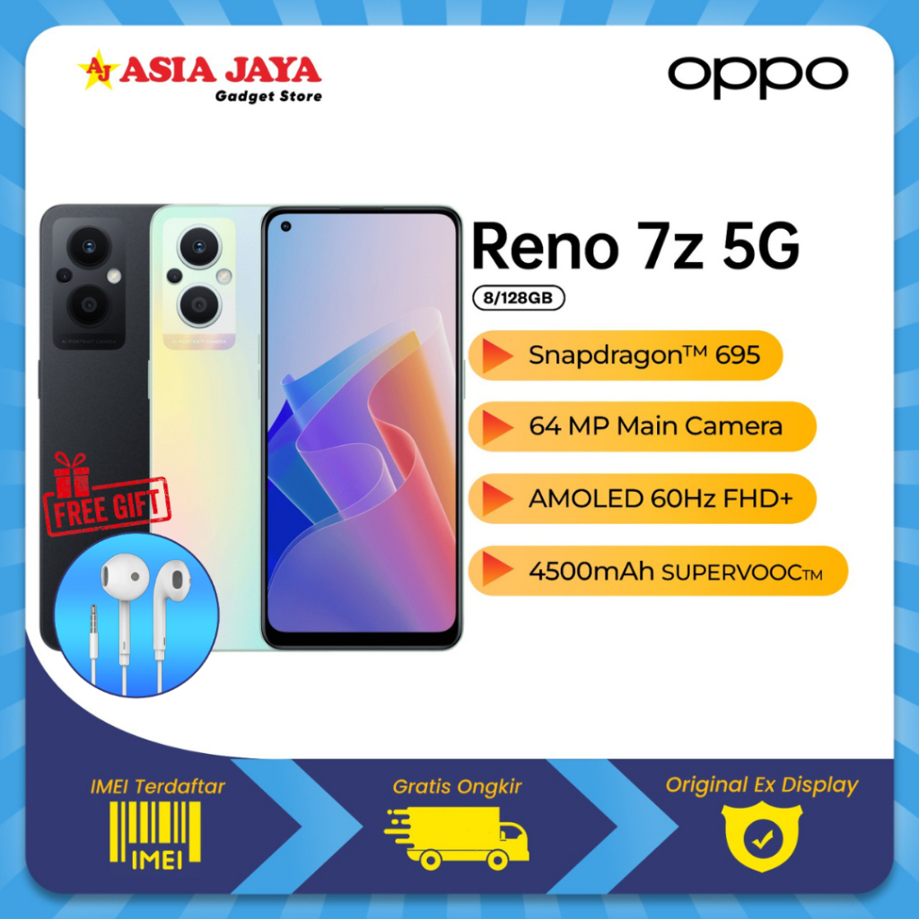 OPPO RENO 7z 5G  8/128GB  Fullset Original