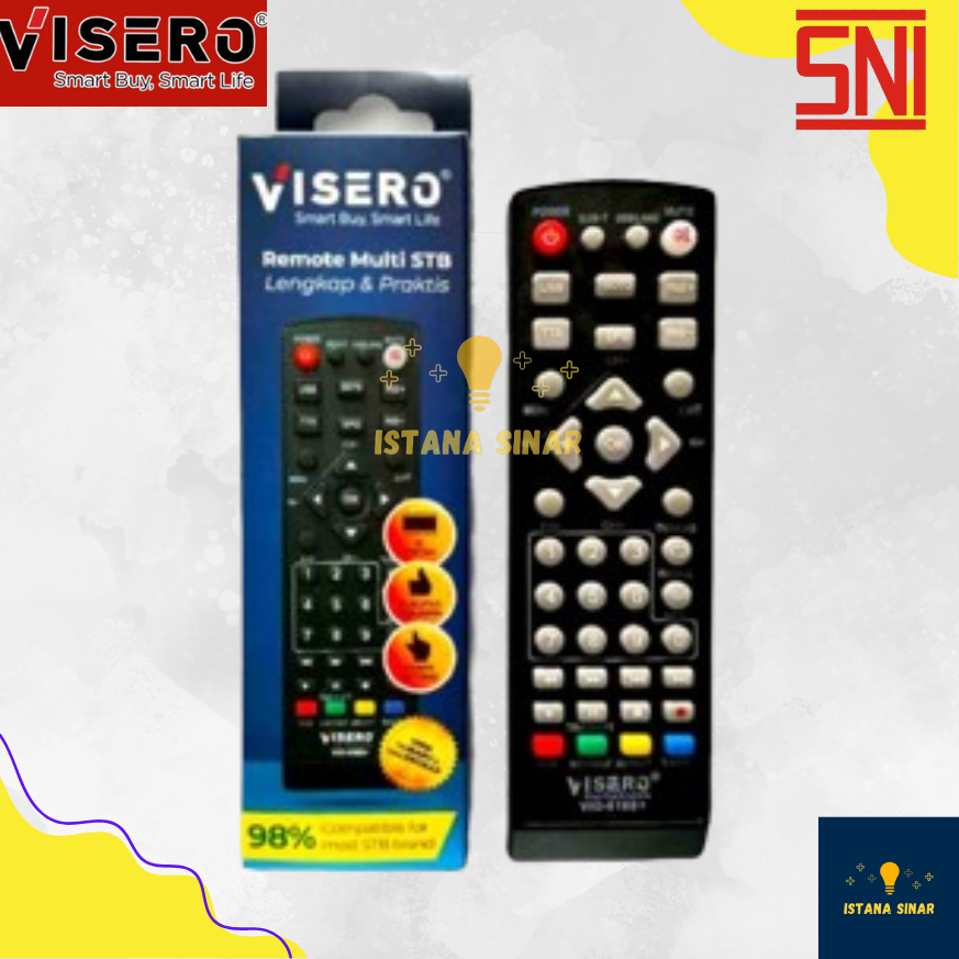 Remote STB Set Top Box Multi Remo DVB T2 VISERO Matrix Evercoss Luby Android TV Box ZTE Indihome