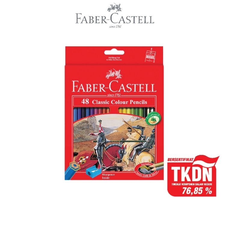 

KODE D64W FaberCastell Pensil Warna Classic Colour Pencils set 48 Panjang