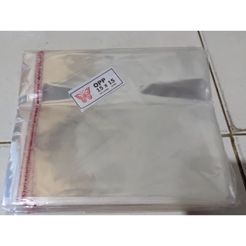 

plastik opp lem ukuran 15 x 15 isi 1000 pcs tebal 0.3 mic