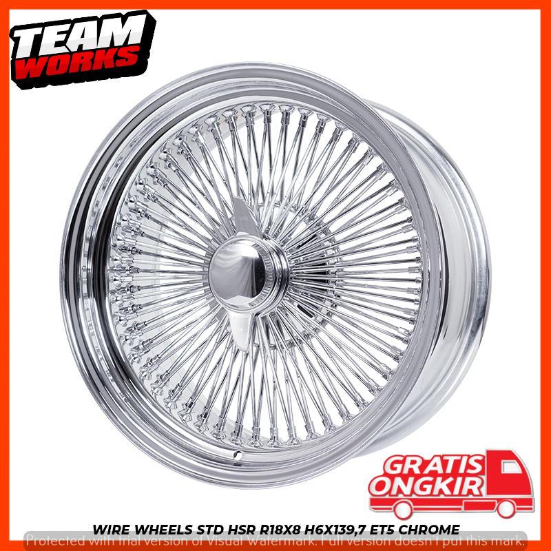 VELG HSR RING 18 WIRE WHEELS STD LEBAR 8 ET5 CHROME PELAK JARI JARI MOBILFORTUNER HILUX EVEREST