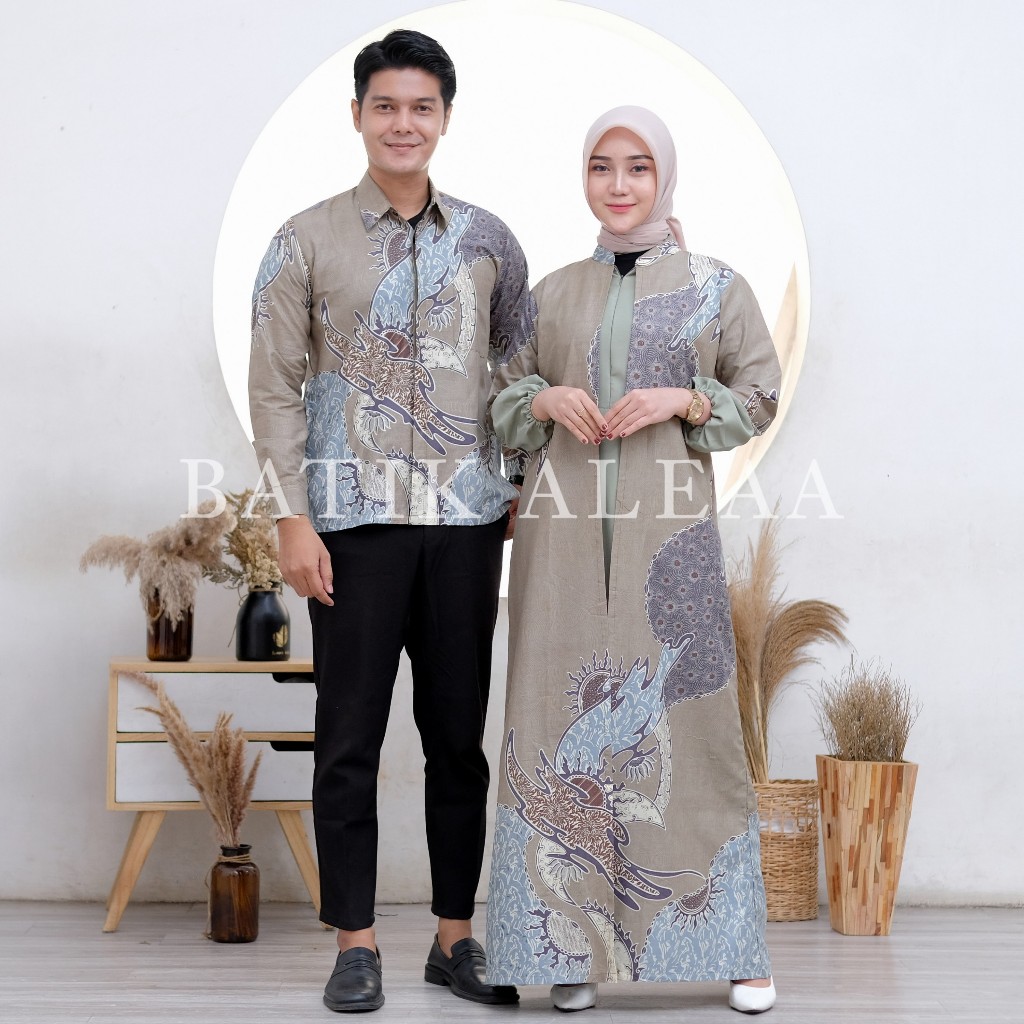 SET COUPLE GAMIS BATIK HALUS KINCIR UNGU