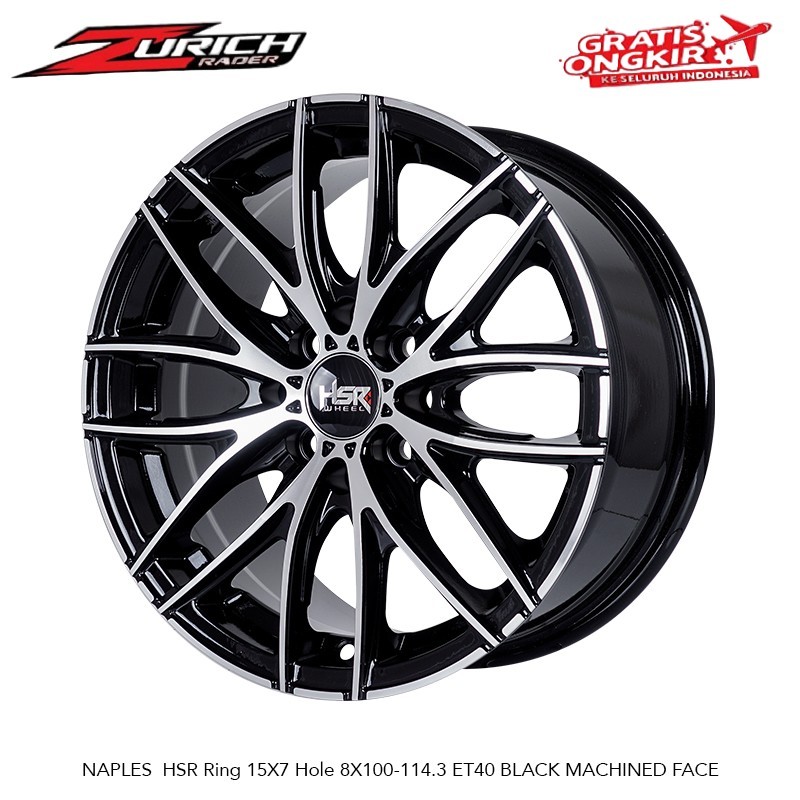 Velg Mobil Calya Xenia Mirage Baleno Freed Ring 15 Hsr Wheel Naples Black Polis