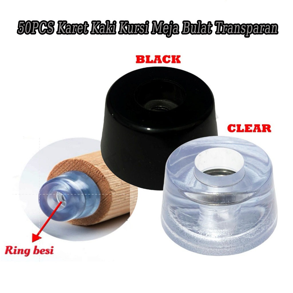 50PCS Karet Kaki Kursi Meja Bulat Transparan / Pelindung Kaki meja sofa kursi