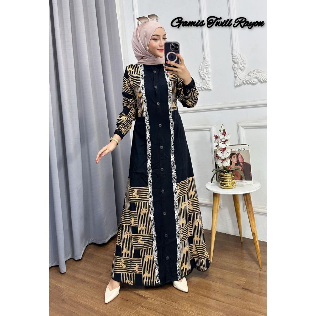 ( S M L XL XXL ) Gamis Twill Ori Gamis Twill Rayon Premium Gamis Twill Ori Pekalongan Gamis Rayon Ca