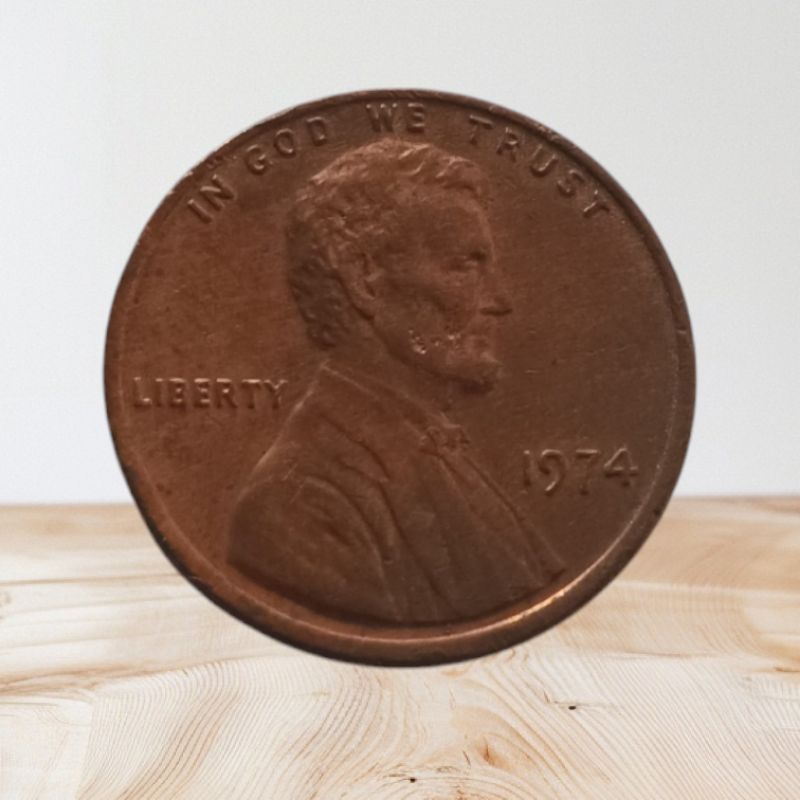 Koin 1 cent Lincoln Amerika Serikat 1974