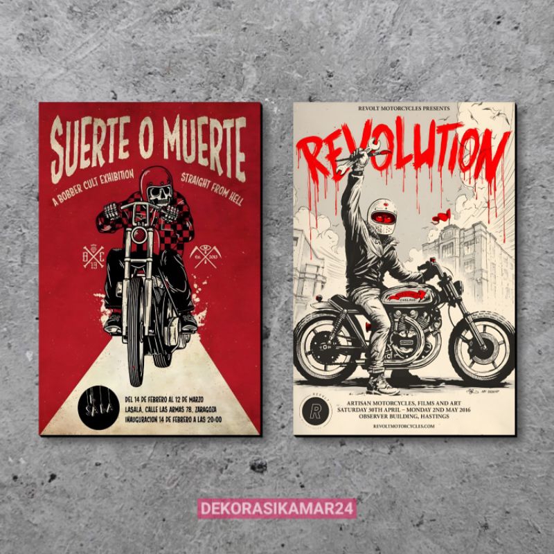 Poster dinding motorcycle vintage Hiasan kamar cowok  Pajangan - Dekorasi