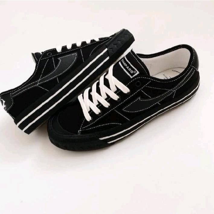 PROMO Sepatu Compass Retrograde Low Double Black