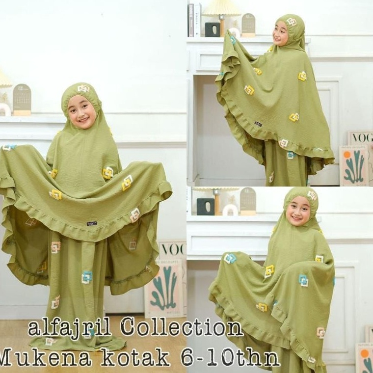 KODE X28R TERLARIS COD MUKENAH ANAK SIZE 61 TAHUN Bahan Cringkle Bordir Adem Motif Murce Cantik Ori 