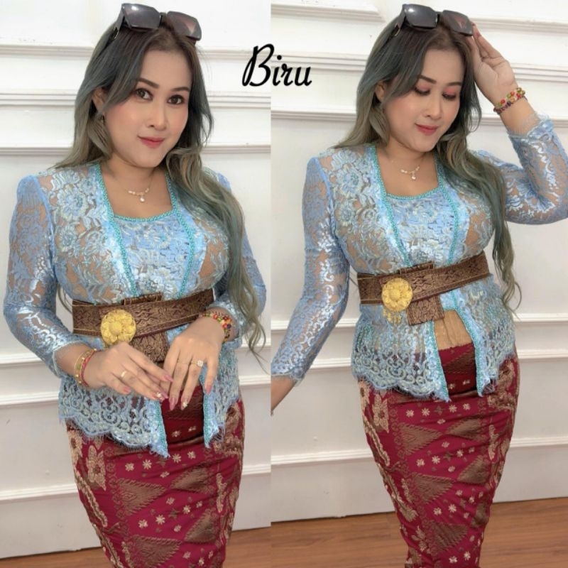 KEBAYA BALI JADI SEMIFRANCE METALIK PAYET PREMIUM LENGAN PANJANG | KEBAYA KUTUBARU BALI