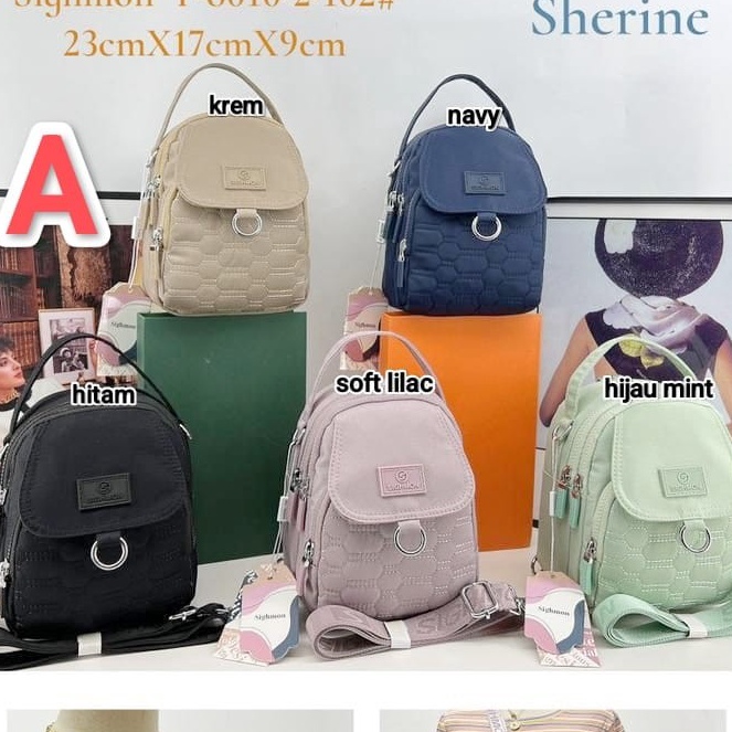 Pasti Laris  Sighmon 3in1 Tas multifungsi backpack cewek tas jinjing wanita import waterproof anti a