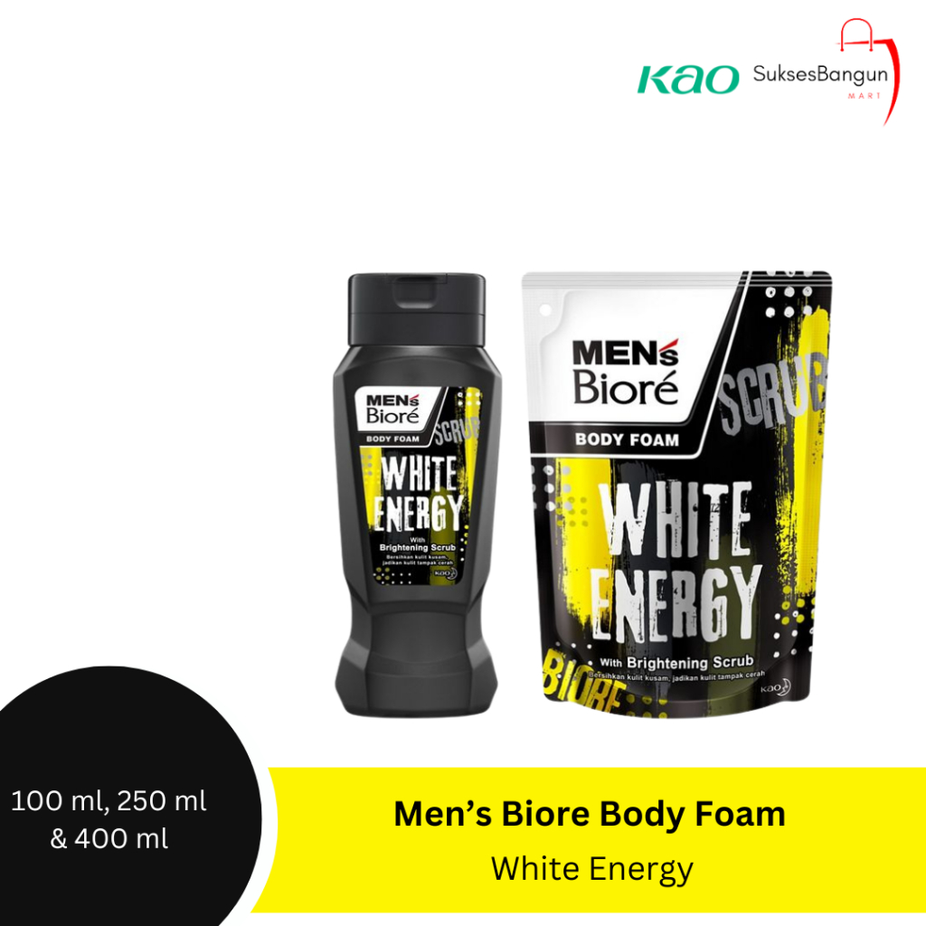 Men's Biore Body Foam White Energy