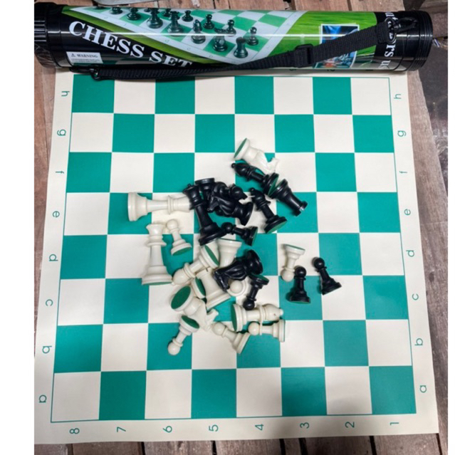 Catur Gulung Portable 1 Set Isi Tas Catur Alas Catur Buah Catur Hemat