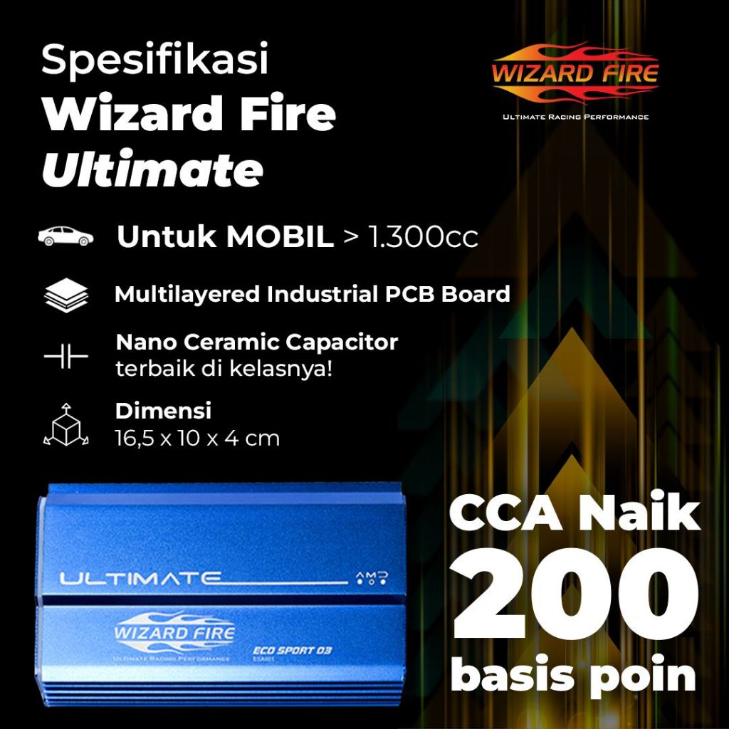 Wizard Fire Stabilizer Aki Mobil (Battery Stabilizer / Voltage Stabilizer) Tipe Ultimate Mobil Trans