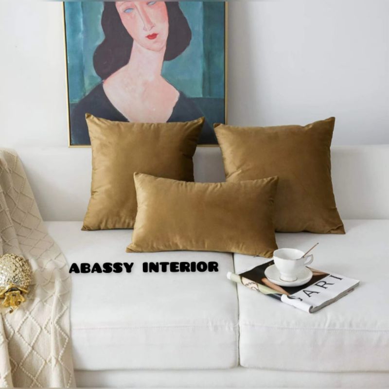 sarung bantal sofa polos bahan suede premium ukuran 35x35 40x40 45x45 50x50 60x60 bisa kustem ukuran
