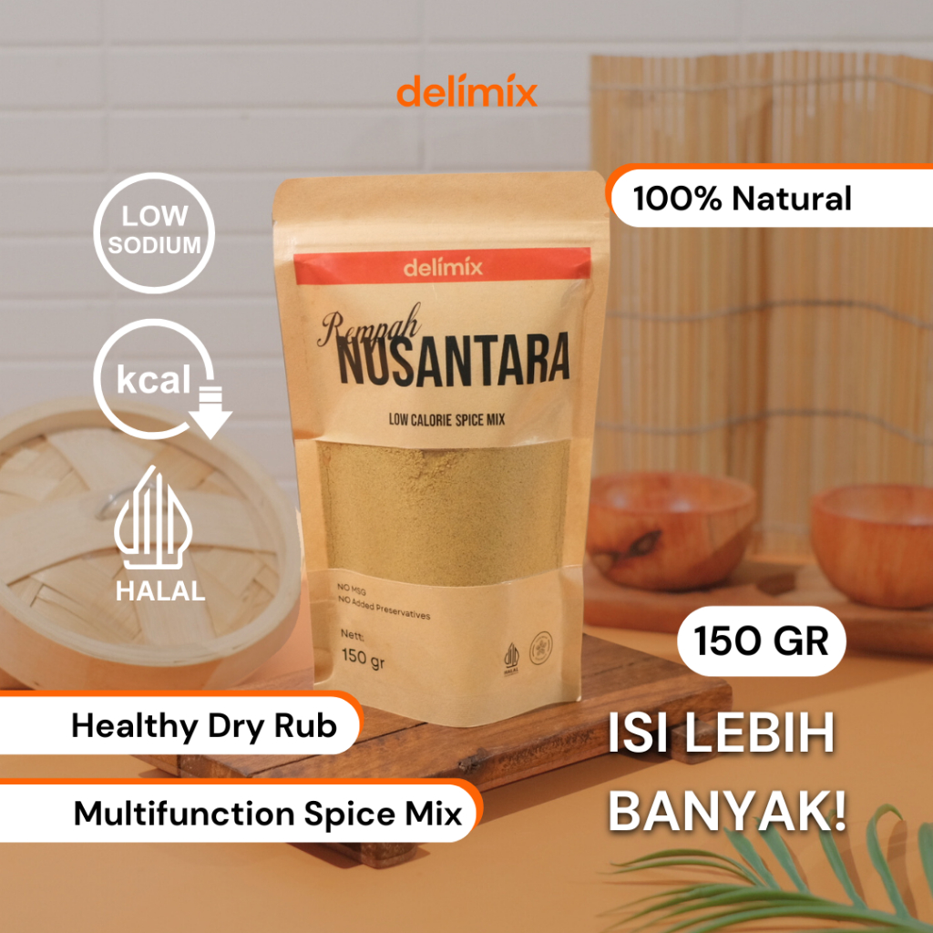 

Delimix Low Calorie Spice Mix | Dry Rub Serbaguna | Bumbu Marinasi | Rasa Rempah Nunsantara | Pouch 150gr