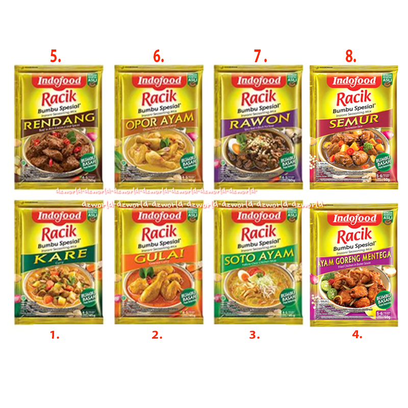 

Indofood Racik 45gr Bumbu Special Kare Gulai Oriental Curry Soto Ayam Rendang Opor Ayam Rawon Gulai Oriental Curry Instan Seasoning Mix Indo Food