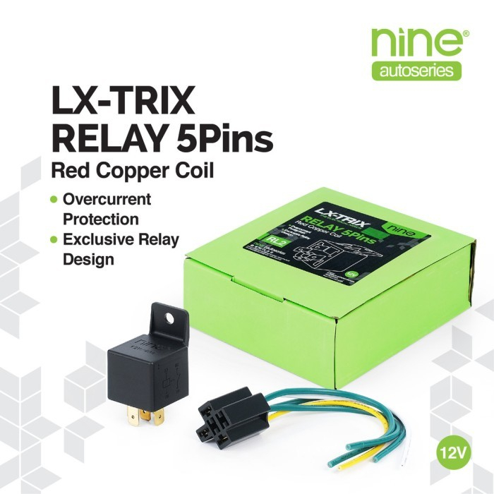 RELAY LUMINOS NINE RL2 RILEY 5 KAKI 40A 12V MOTOR MOBIL + SOKET RELAY KALKSON LAMPU ALARM