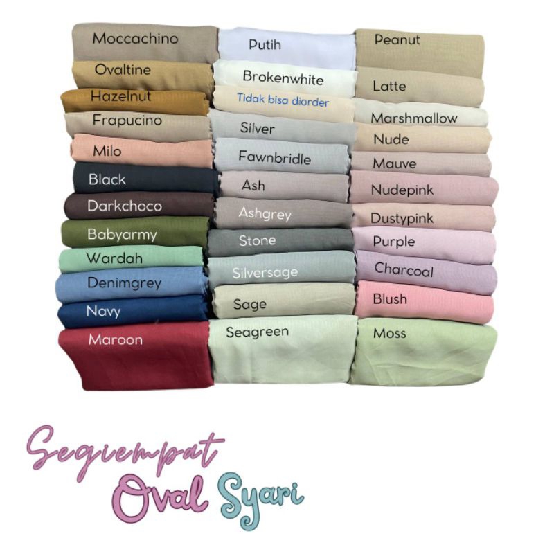 HIJAB SEGIEMPAT OVAL SYAR'I/HIJAB OVAL JUMBO/HIJAB SEGIEMPAT JUMBO/HIJAB OVAL