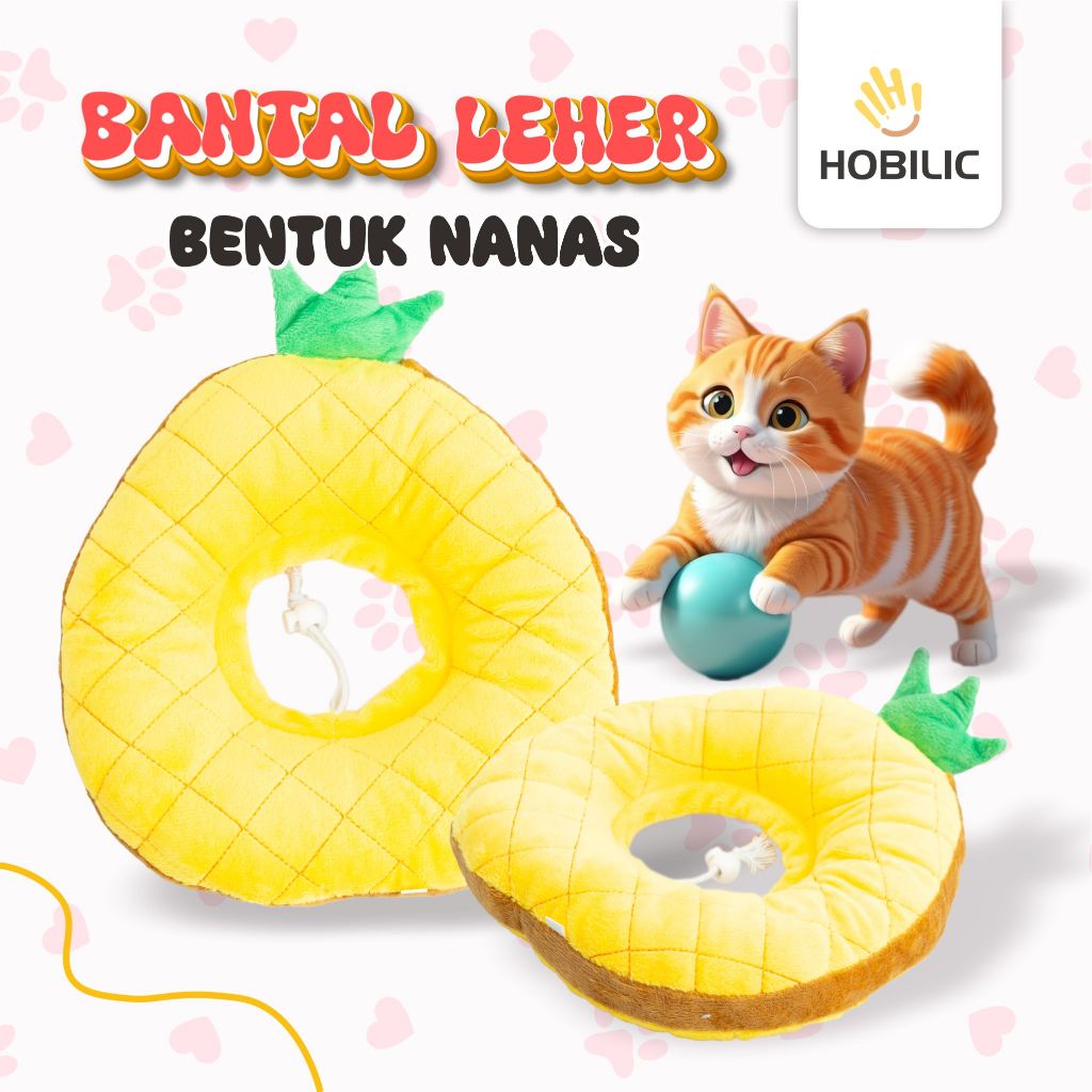 Hobilic Bantal Leher Pet Collar Kucing Anjing Motif Makanan Corong Anti Licking Hewan Lick Recovery