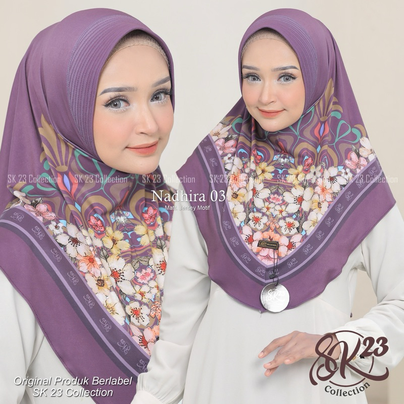 MUGHNI - NADHIRA MOTIF 03 HIJAB BERGO DAILY PED ANTEM ORI SK23 COLLECTIONS