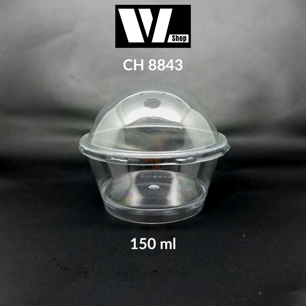 CH-8843 Gelas Puding 150ml / CH8843 Jelly Cup 150 ml / Puding Cup Akrilik / Wadah Dessert Buah Jelly