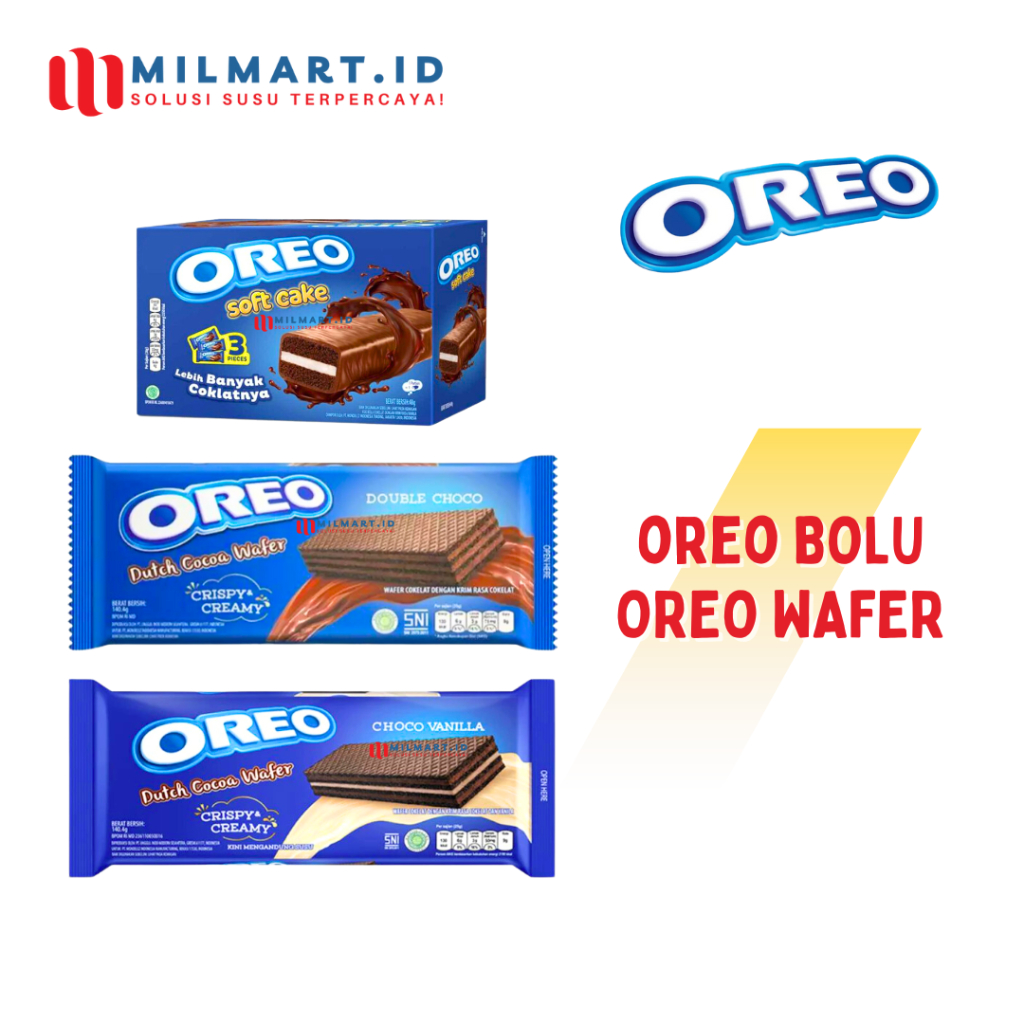 

OREO BISKUIT WAFER 140G WAFER BISCUIT COKELAT/VANILLA CAMILAN OREO LAYER CAKE BOLUJAJAN