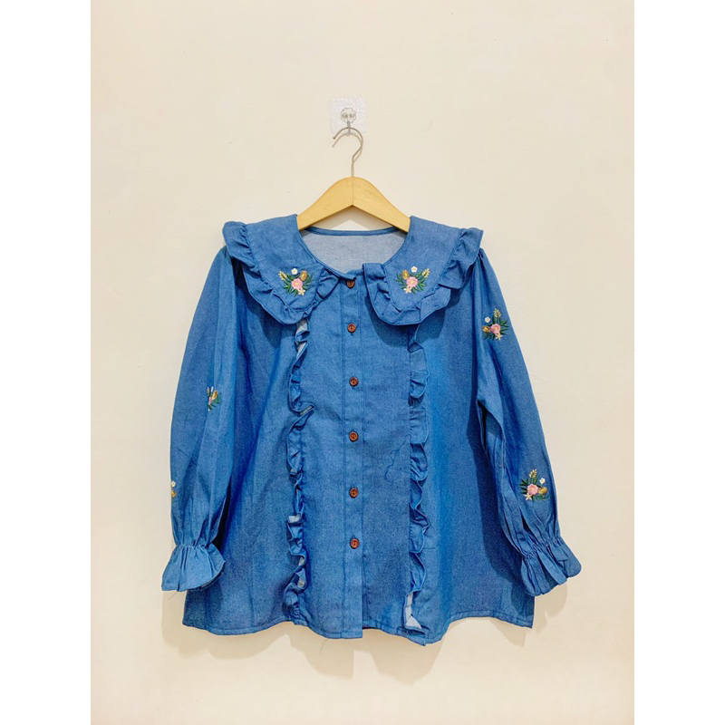 Blouse Kemeja Denim Lokal Brand